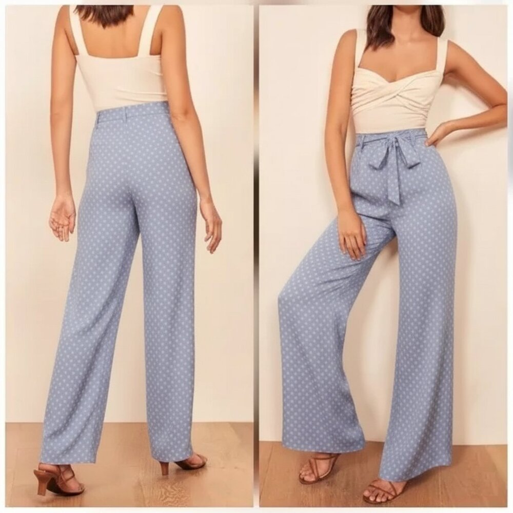 Reformation High Waisted Blue Pants